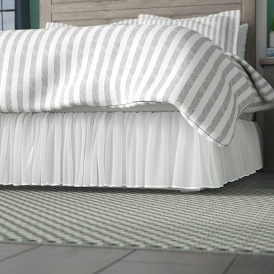 Cotton Voile White Bed Skirt