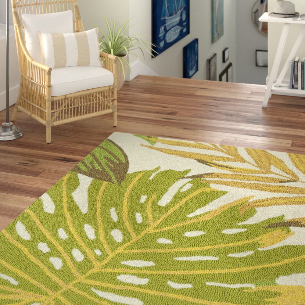 Beachcrest Home Brianna Handmade Green White Indoor Outdoor Beachcrest Home Brianna Handmade Green White Indoor Outdoor