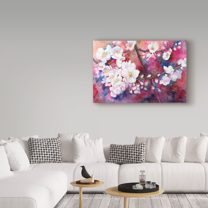 Trademark Art Cherry Blossoms Acrylic Painting Print On Wrapped