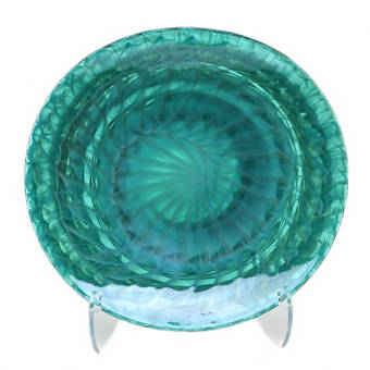 Rosecliff Heights Dede Glass Oval Beachy Decorative Plate In Ivory Teal Green Wayfair