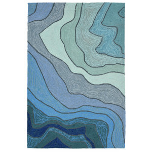 Vandenbosch Hand-Tufted Blue Indoor/Outdoor Area Rug