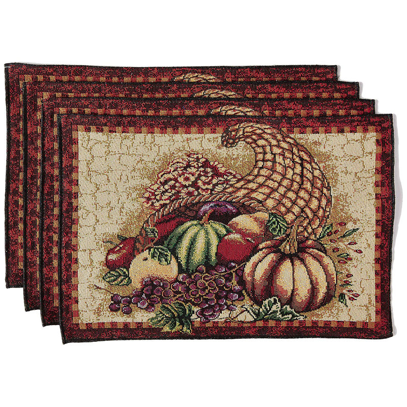The Holiday Aisle Marcelino Cornucopia With Pumpkins And Fruit 19 Placemat Reviews Wayfair