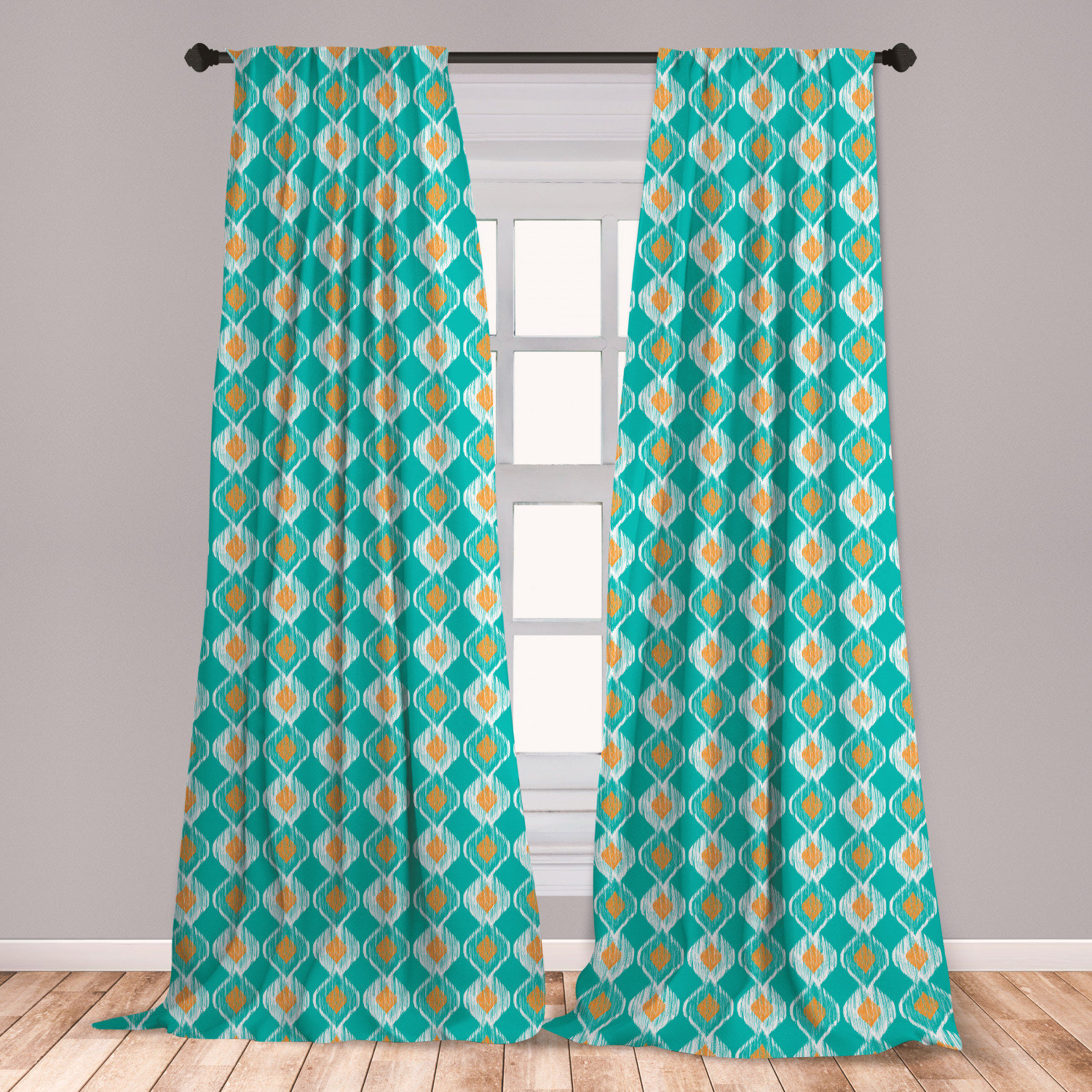 East Urban Home Ambesonne Ikat Window Curtains Soft Oval Shapes