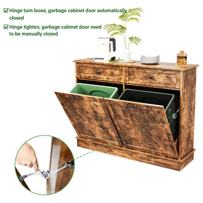 Double Tilt Out Trash Kitchen Cabinet *MAY BE MISSING SOME HARDWARE*