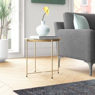 NEW MODERN TRANSITIONAL MEDIUM GOLD METAL CHIC End Side ACCENT TRAY Table 