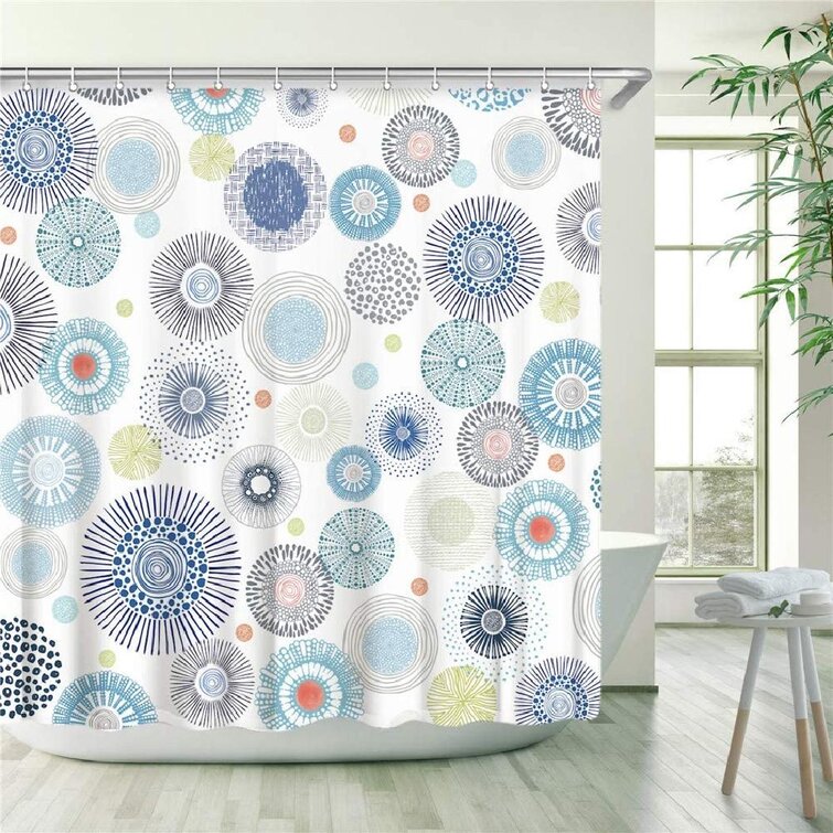 Blue Style Shower Curtain for Bathroom Standard Size 72 by 72 Polyester Fabric Waterproof Colorful Funny Fall Curtains 