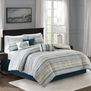 Complete Bed Set Duvet Cover Set Double with Matching Fitted Valance Sheet with Pillowcases Quilt Bedding Set Reversible Poly Cotton Medallion Blue