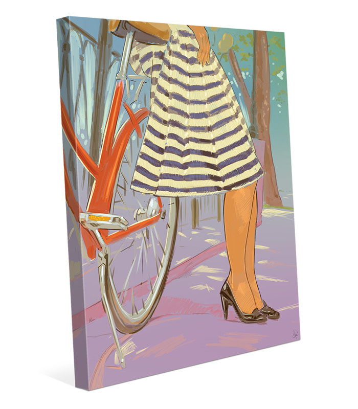 Click Wall Art Paris Legs On Lilac Painting Print On Wrapped