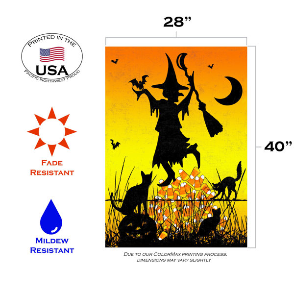 Toland Home Garden Candycorn Witch 28 X 40 Inch House Flag Wayfair