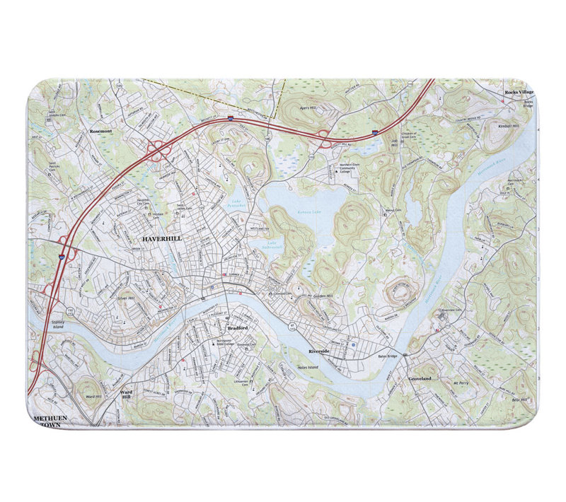 Breakwater Bay Nautical Chart Haverhill Ma Rectangle Memory Foam Non Slip Bath Rug Wayfair