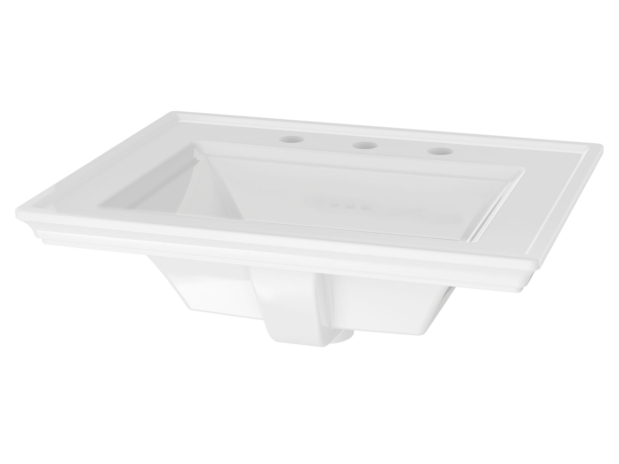 American Standard Town White Ceramic Rectangular DropIn Bathroom Sink