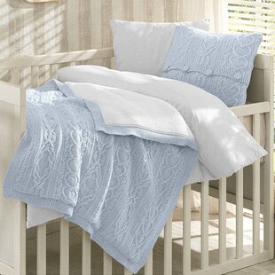 light blue crib sheet