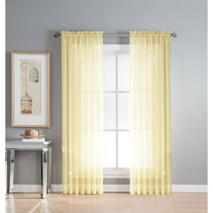 Bolden Solid Sheer Rod Pocket Single Curtain Panel
