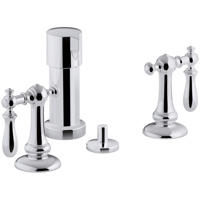 Kohler Artifacts Widespread Bidet Faucet With Swing Lever Handles