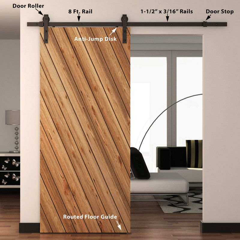 American Pro Decor Solid Steel Decorative Sliding Standard Single Barn Door Hardware Kit Wayfair