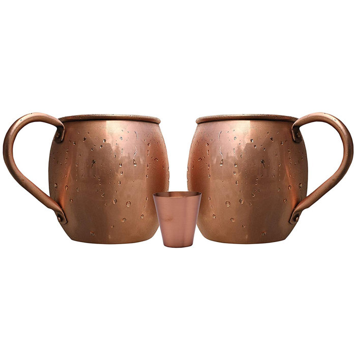 Includes Free Recipe Book 100 Pure Hammered Copper No Lining 20 Oz Melange Copper Classic Mug For Moscow Mules Heavy Gauge