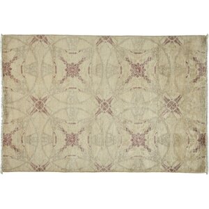 One-of-a-Kind Oushak Hand-Knotted Ivory Area Rug