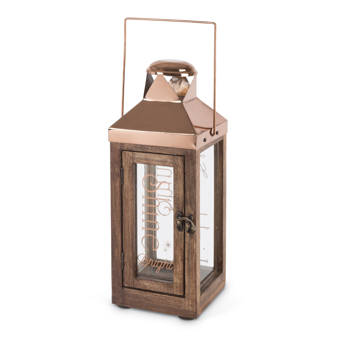 Bradburnhome Rough Wood Glass Lantern Wayfair