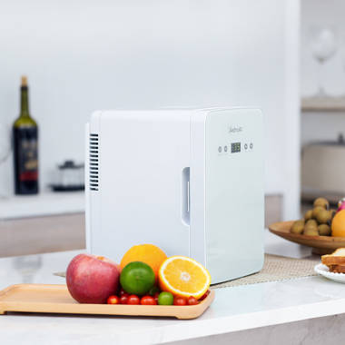 mirror 0.52 cu ft led mini fridge