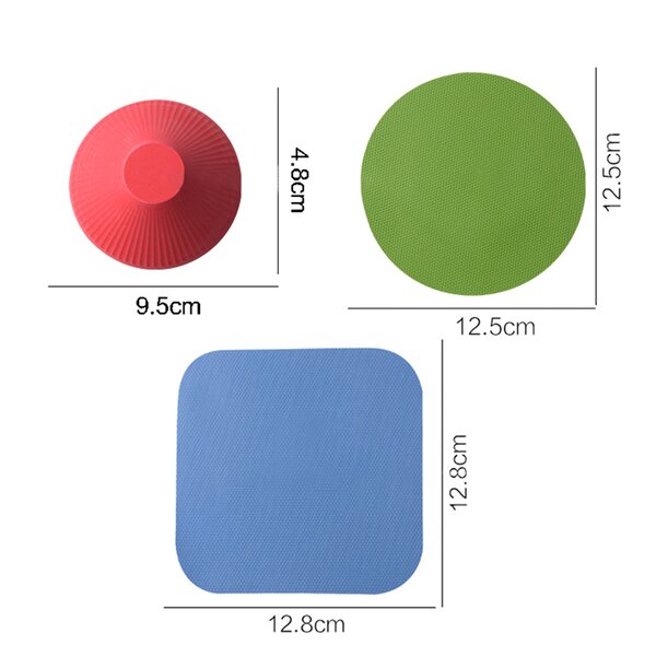 Progressive Jar Grips/Opener Rubber Set Of 3 Various Sizes Teal Green & Red New 