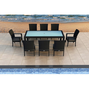 Go to store & view more images Azariah 9 Piece Sunbrella Dining Set with Cushions by Orren Ellis