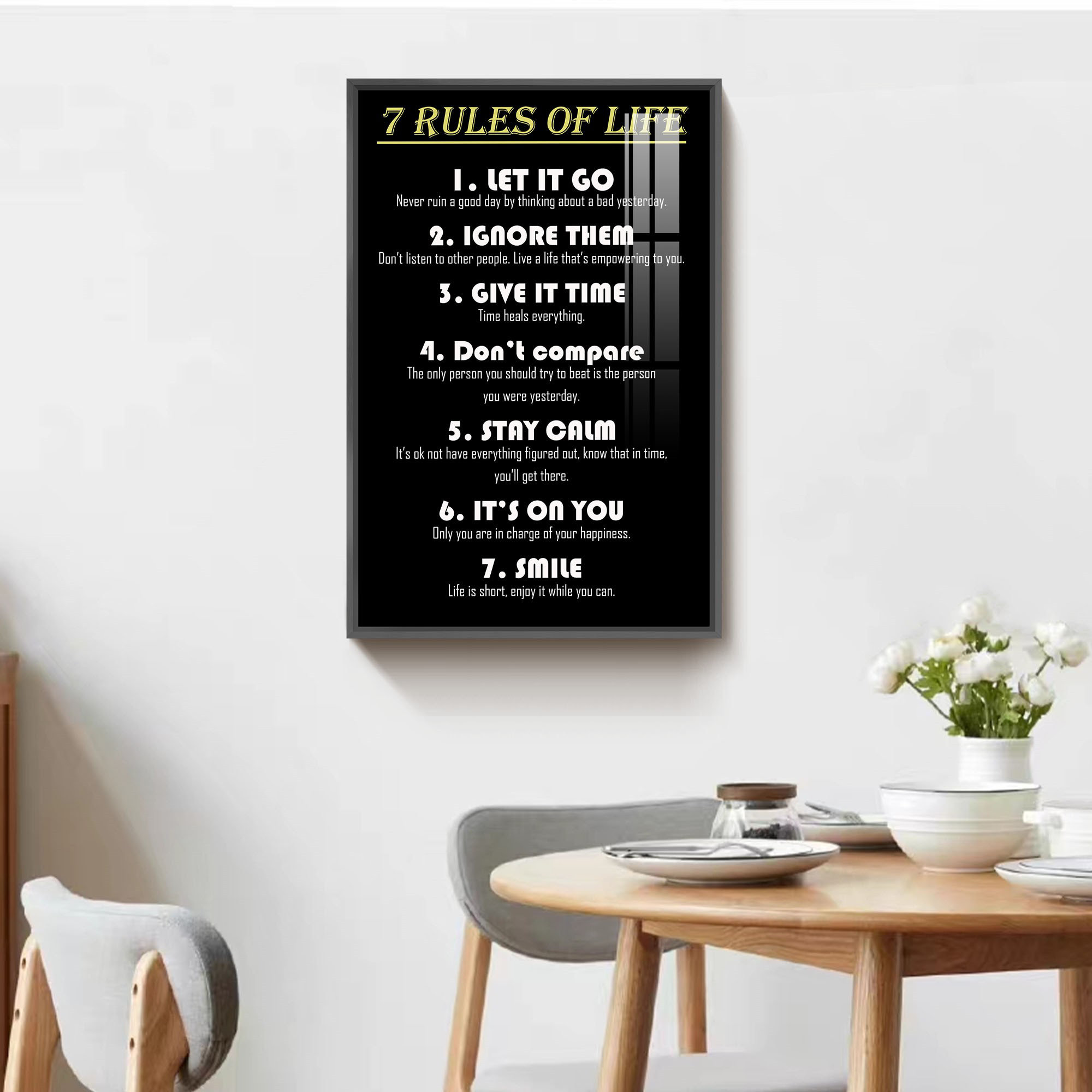 Trinx 7 Rules Of Life Motivational Quotes Print Inspirational Canvas