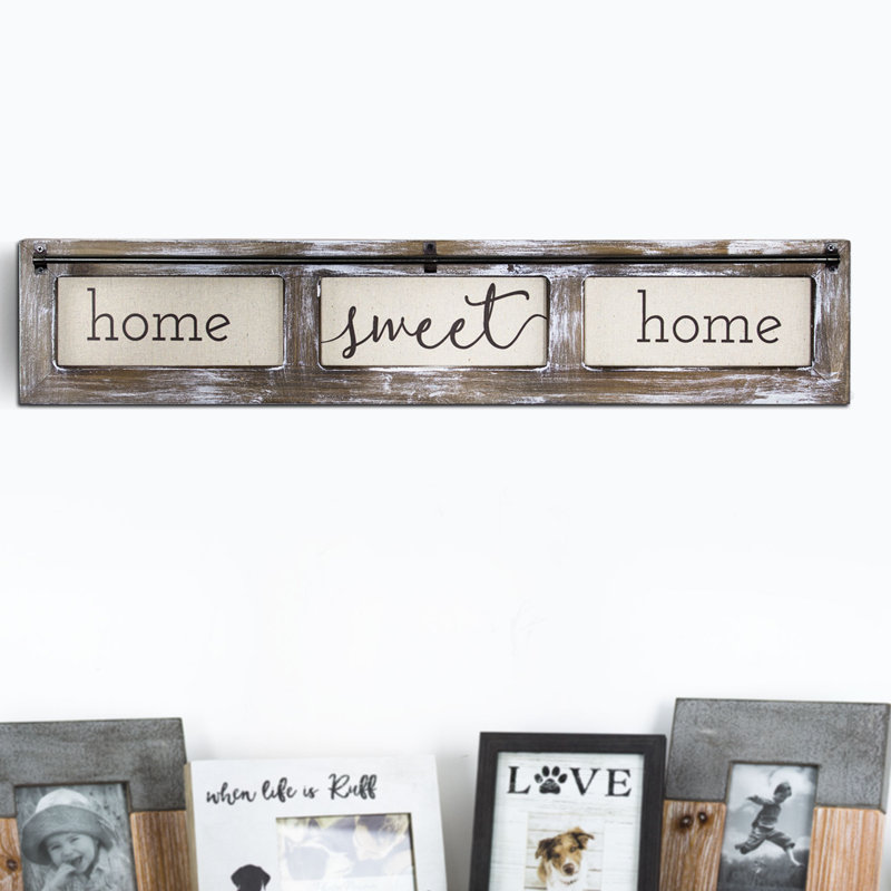 Gracie Oaks Home Sweet Home Wood Framed Canvas Sign Farmhouse