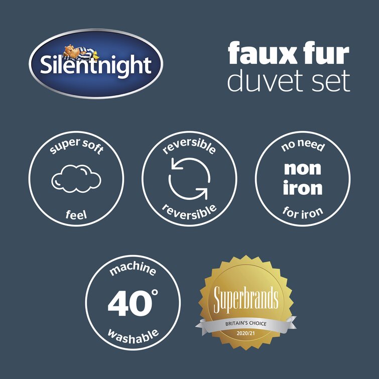 silent night faux fur duvet set