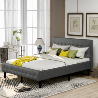 Latitude Run Dayani Twin Tufted Solid Wood And Upholstered Low Profile Platform Bed Wayfair