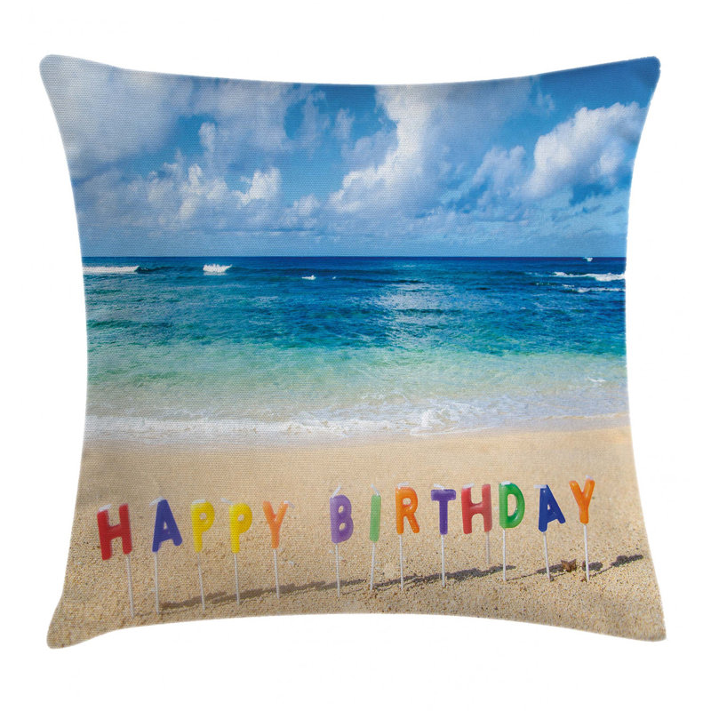 East Urban Home Happy Birthday Indoor Outdoor 36 Throw Pillow