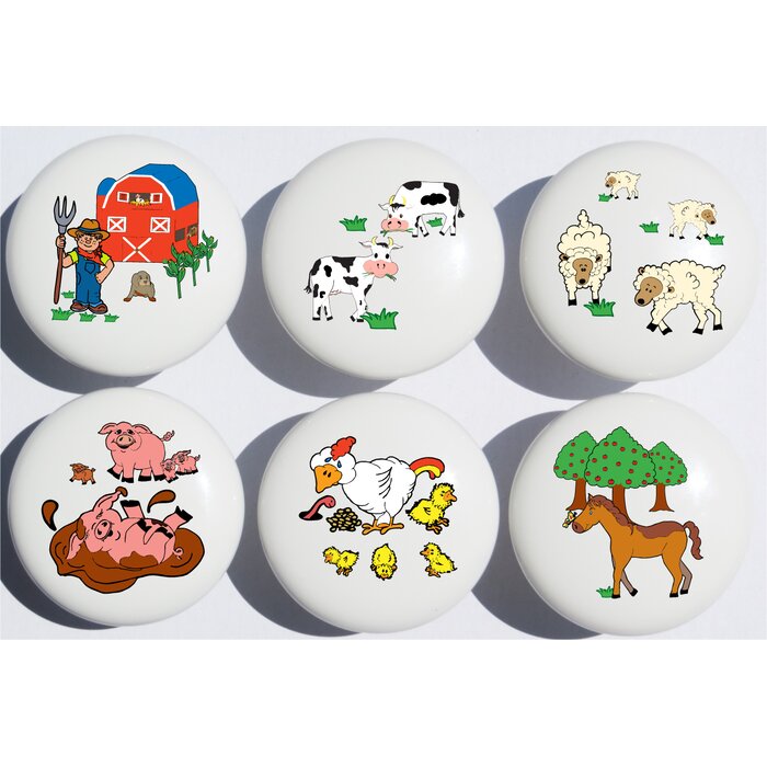 Presto Chango Decor Animal Farm Circle Novelty Knob Multipack