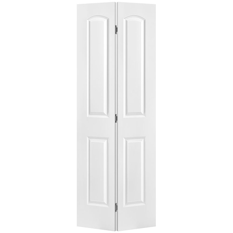Paneled Manufactured Wood Primed Roman Top Smooth Interior Bi-Fold Door Size: 30" x 80"