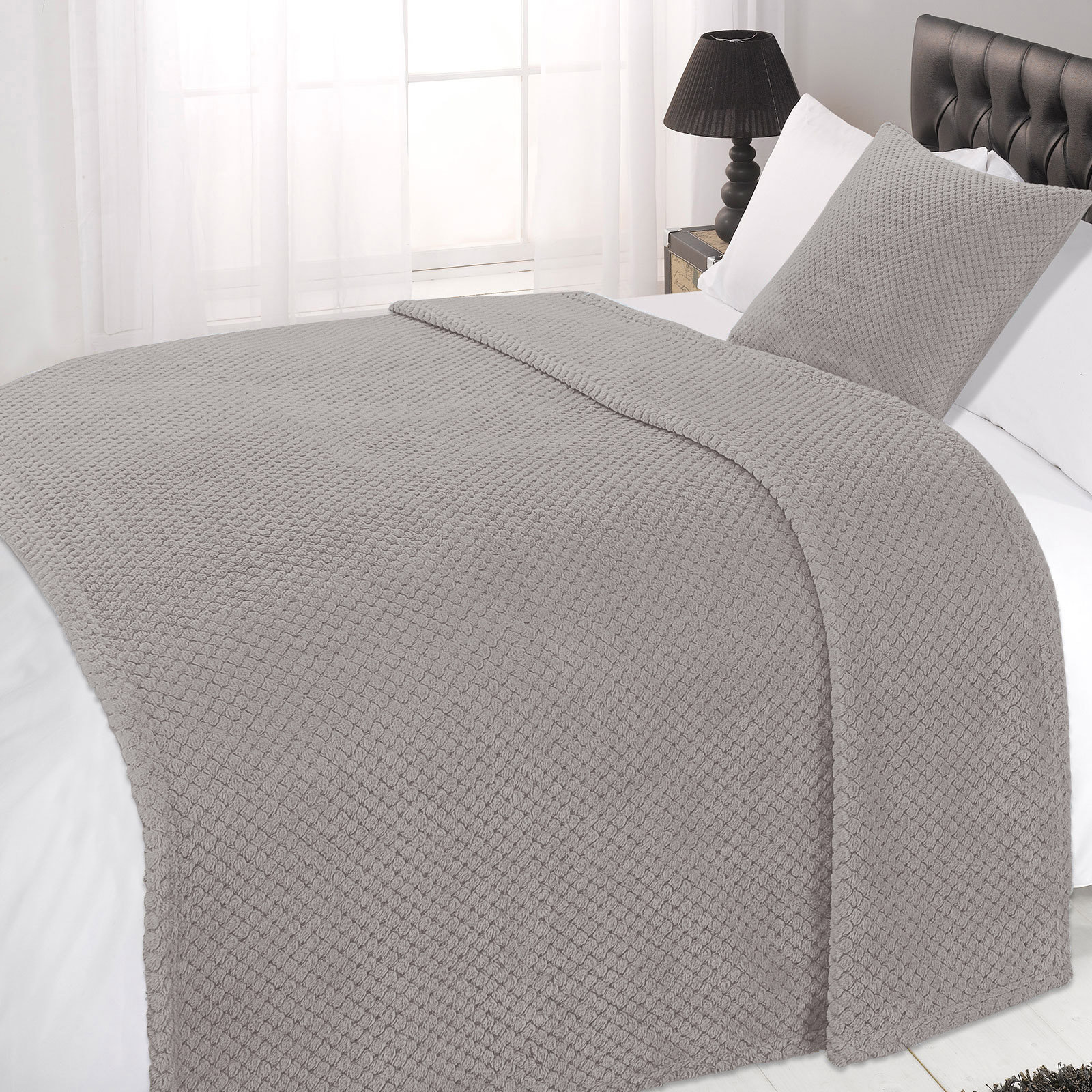Waffle 100 Cotton Sofa Throws Bed In 5 Sizes Chocolate Waffle 100 Cotton Sofa Throws Bed