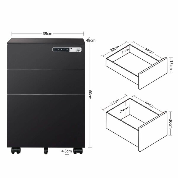 17 Stories Under Desk 3 Drawer Filing Cabinet | Wayfair.co.uk