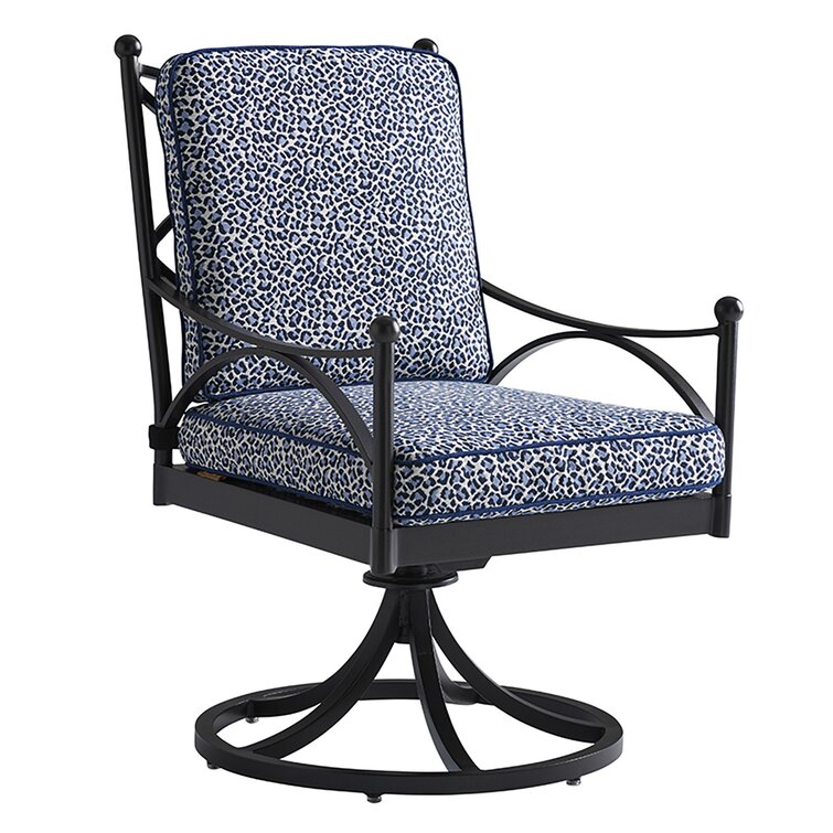 Tommy Bahama Pavlova Outdoor Lounge Chair in Textured Graphite/Printed Cushion 
