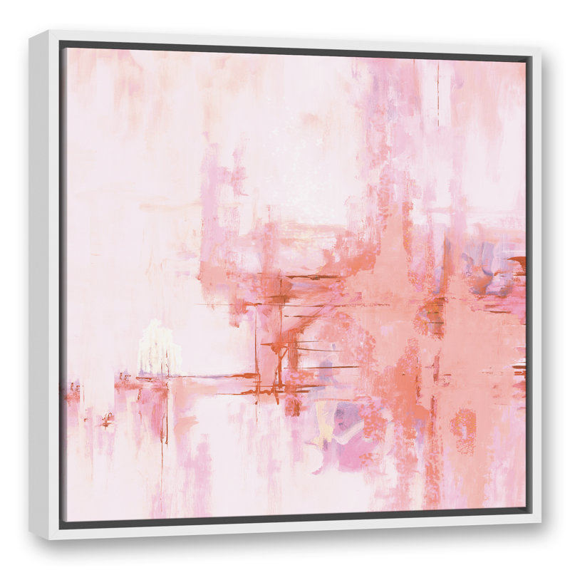 Wrought Studio Blush Pink Abstract Framed Graphic Art Print On