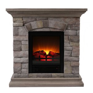 Portable Faux Stone Electric Fireplace