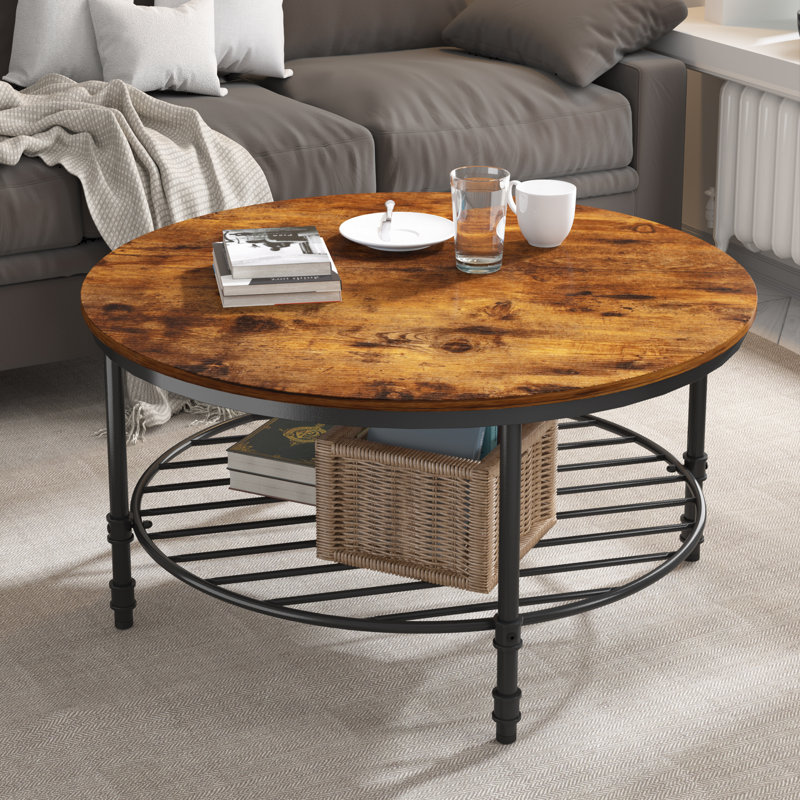 Breyon Nesting 4 Legs Round Coffee Table with Storage