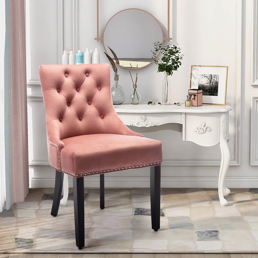 Caenas Upholstered Dining Chair black,pink