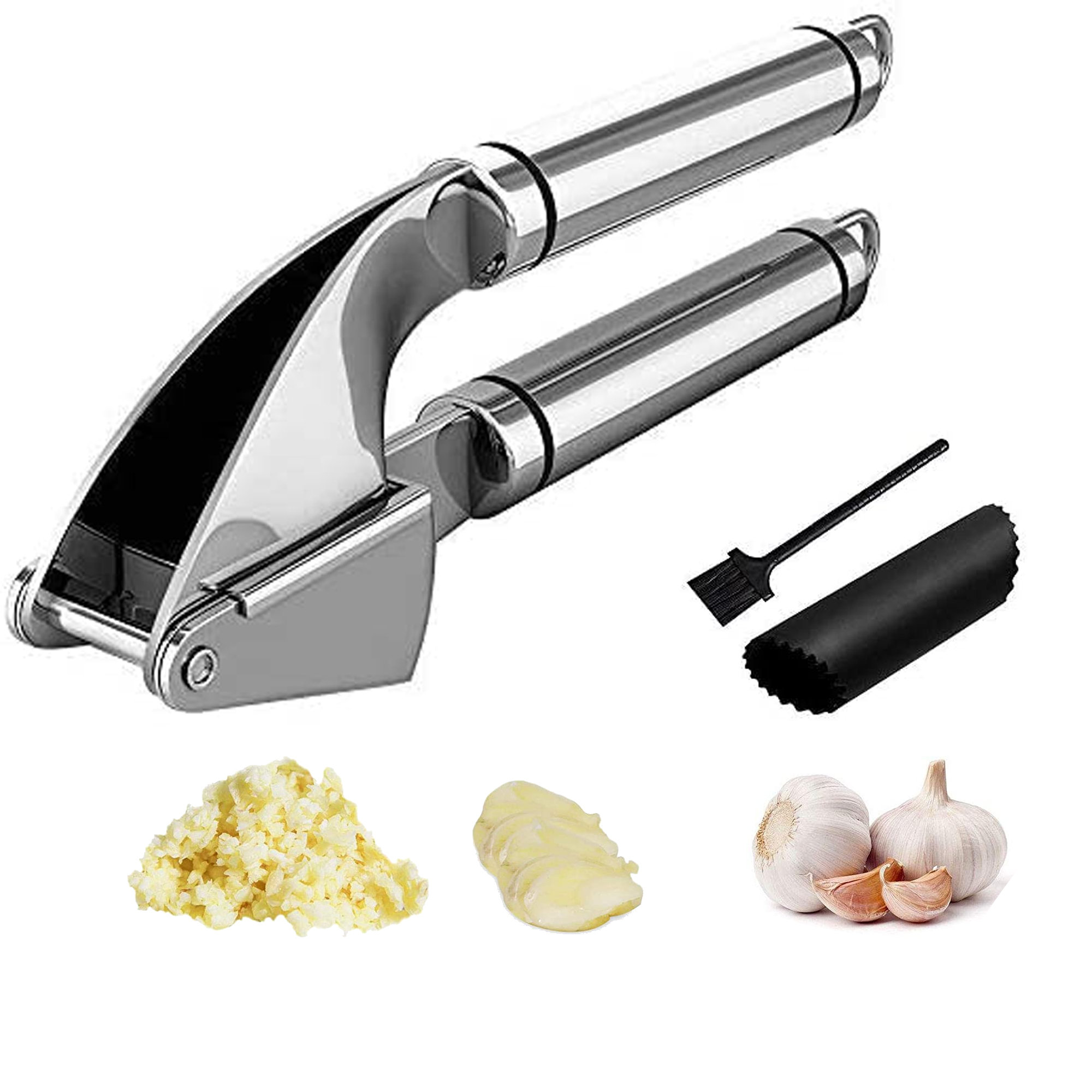 OAK DECOR BLAZE Garlic Press, Stainless Steel Mincing & Crushing Tool