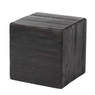 Wood Cube Side Table Wayfair Paschke Rustic Cube End Table