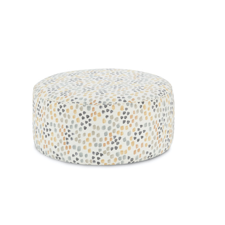 Latitude Run® Max Linen 39'' Wide Round Animal Print Cocktail Ottoman