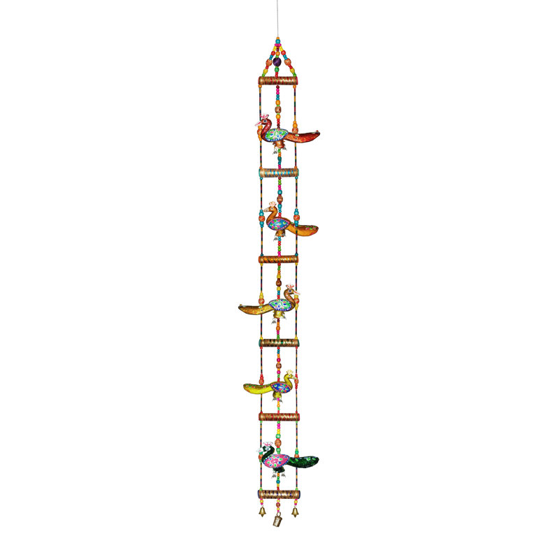 World Menagerie Xlg Peacock Ladder Hanging Wall Decor Wayfair