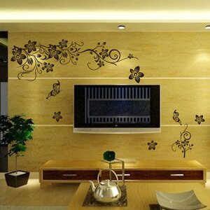 Expressive Butterflies and Blooms Wall Decal