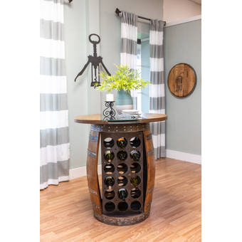 Millwood Pines Aenwood Wine Barrel Counter Bar Cabinet Wayfair