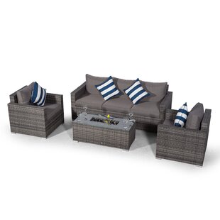 Sol 72 Outdoor Villatoro Grey Rattan 3 Seat Sofa + 2 X ...