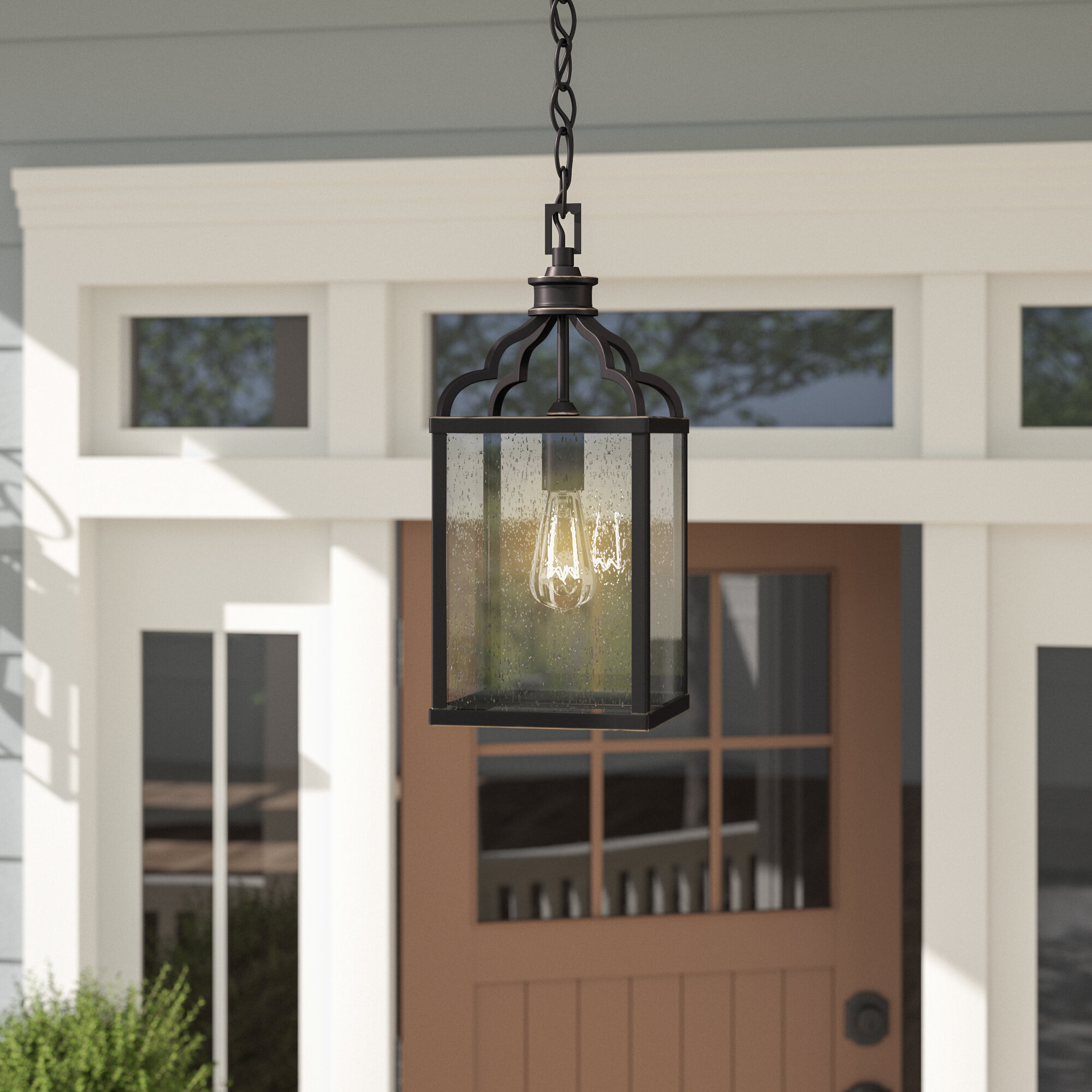 3 Light Exterior Hanging in Oil Rubbed Bronze Black Energy Efficient 