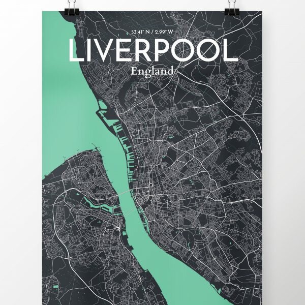 Ourposter Com Liverpool City Map Graphic Art Print Poster In Dream Wayfair Ca