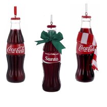 Kurt S Adler Coca-Cola Bottles 2.75" Hand-Crafted Glass Christmas Ornament 