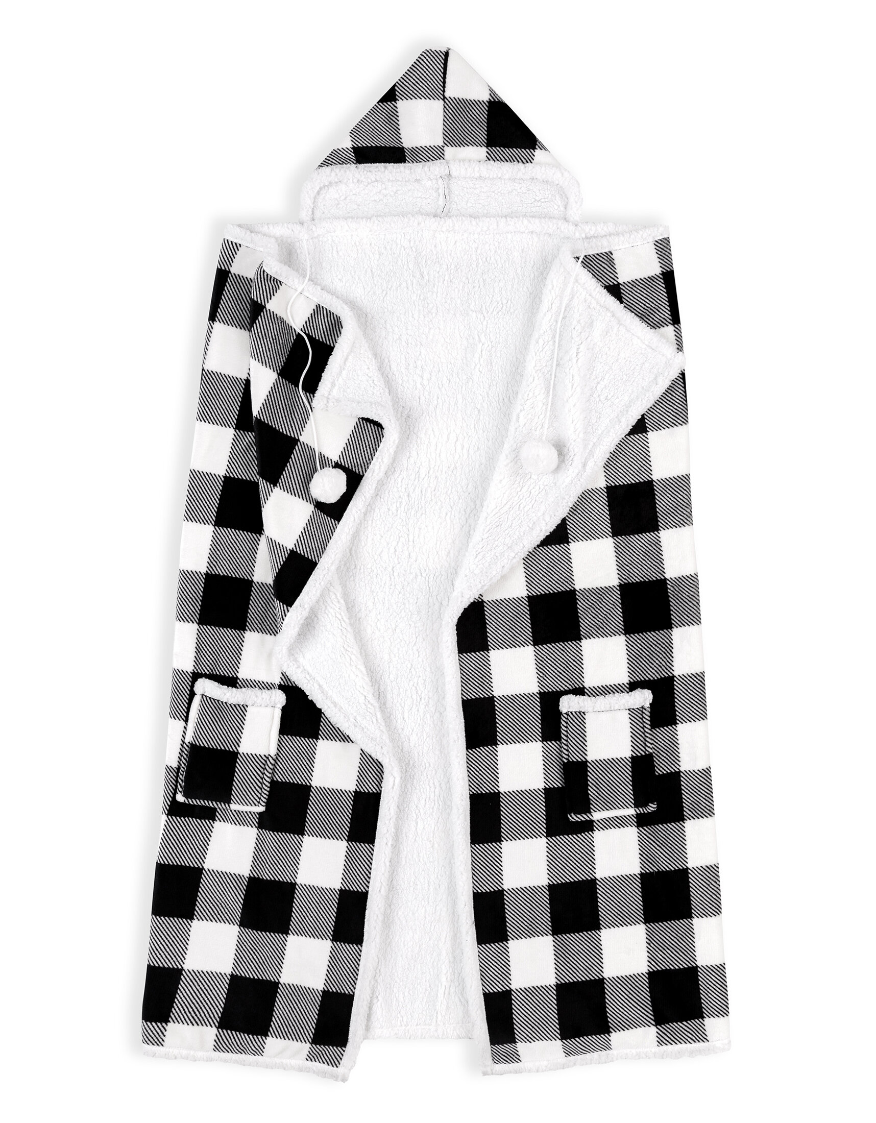 buffalo plaid double hoodie